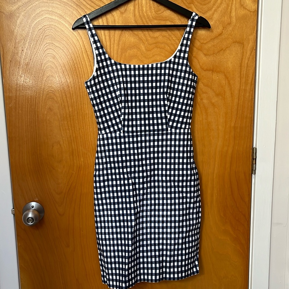 Jcrew Gingham Blue and White Dress size 2